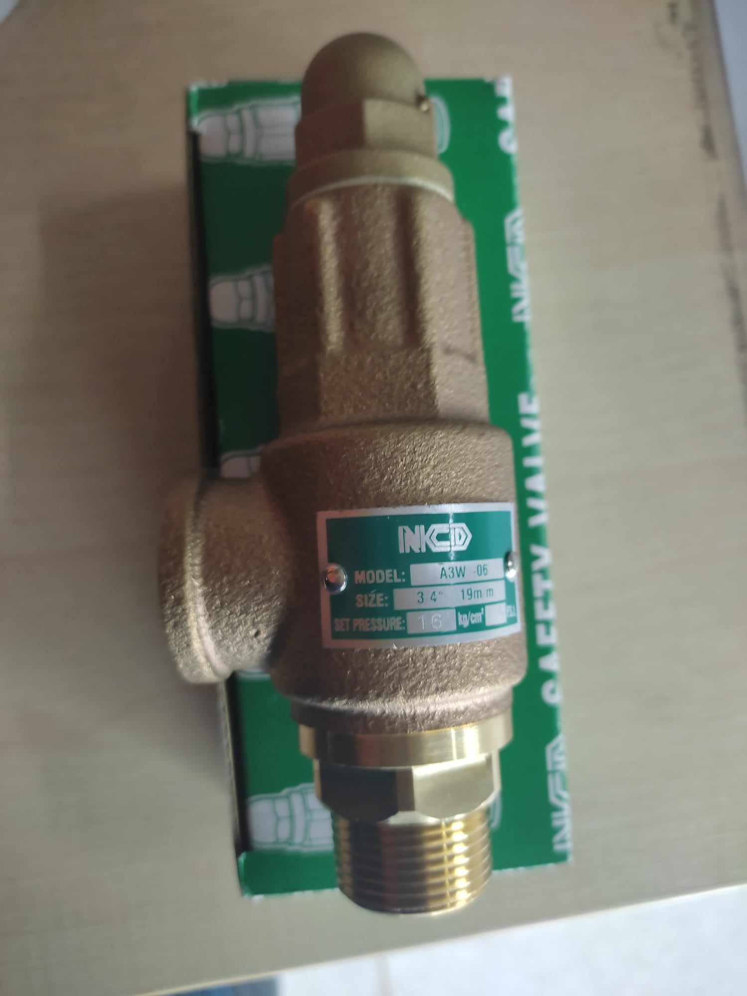 A3W-06-16 NCD Safety relief valve ขนาด 3/4" Pressure 16 bar(kg/cm2) 240 psi เป็น safety valve ทองเหลือง 